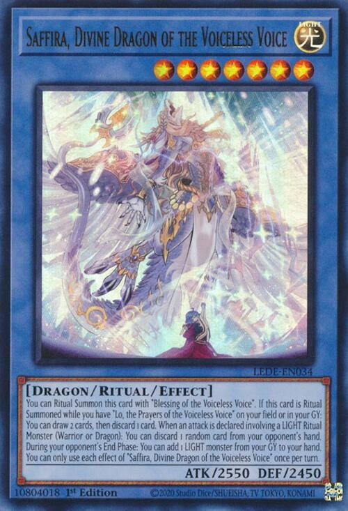 Image for Saffira, Divine Dragon of the Voiceless Voice (LEDE-EN034) (LEDE) - YuGiOh
