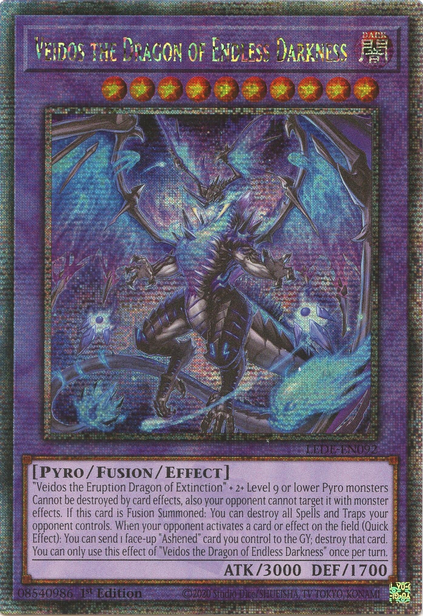 Image for Veidos the Dragon of Endless Darkness (Quarter Century Secret Rare) (LEDE-EN092) (LEDE) - YuGiOh