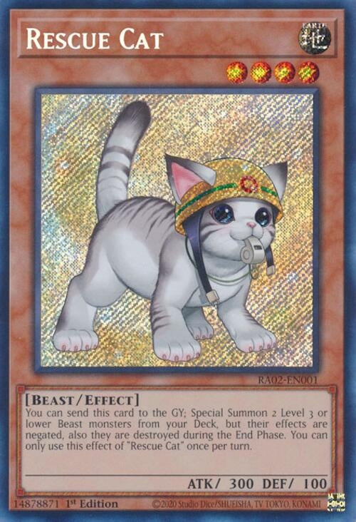 Image for Rescue Cat (Alternate Art) (Secret Rare) (RA02-EN001) (RA02) - YuGiOh