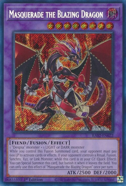Image for Masquerade the Blazing Dragon (Secret Rare) (RA02-EN022) (RA02) - YuGiOh