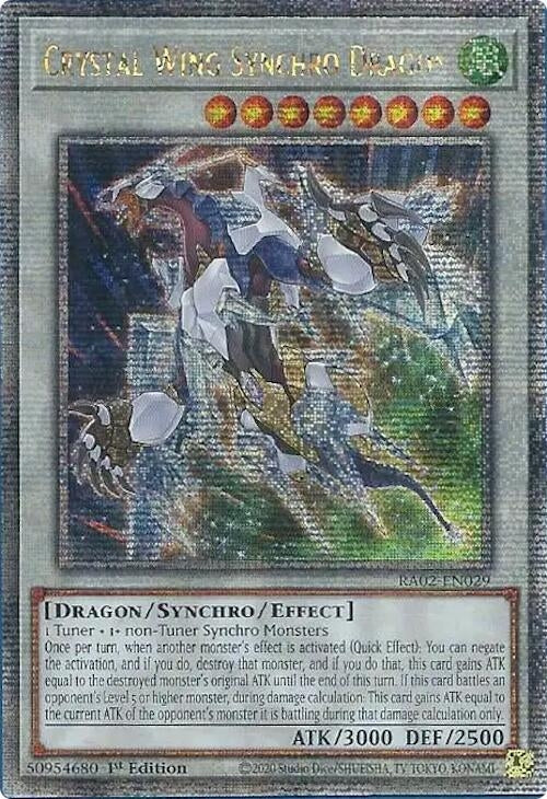 Image for Crystal Wing Synchro Dragon (Quarter Century Secret Rare) (RA02-EN029) (RA02) - YuGiOh