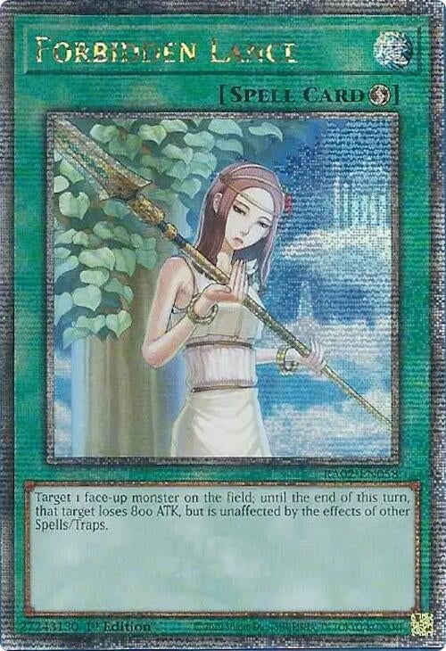Image for Forbidden Lance (Quarter Century Secret Rare) (RA02-EN058) (RA02) - YuGiOh
