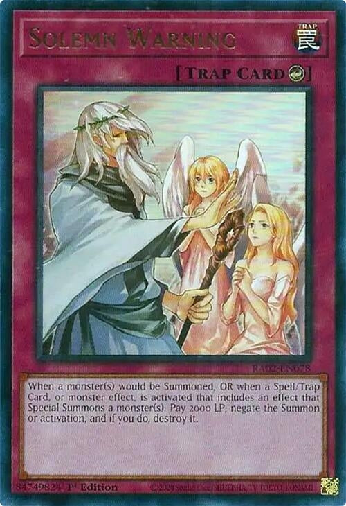 Image for Solemn Warning (UR) (RA02-EN078) (RA02) - YuGiOh