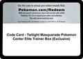 Image for Code Card - Twilight Masquerade Pokemon Center Elite Trainer Box (Exclusive) (TWM) - Pokemon