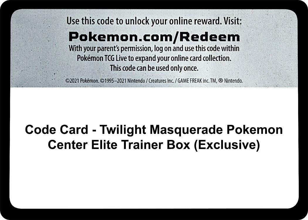 Image for Code Card - Twilight Masquerade Pokemon Center Elite Trainer Box (Exclusive) (TWM) - Pokemon