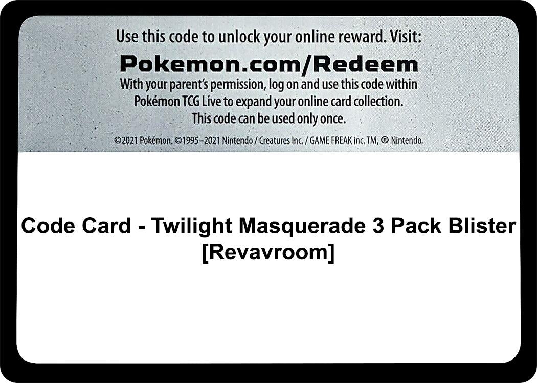 Image for Code Card - Twilight Masquerade 3 Pack Blister [Revavroom] (TWM) - Pokemon