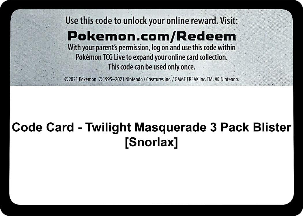 Image for Code Card - Twilight Masquerade 3 Pack Blister [Snorlax] (TWM) - Pokemon