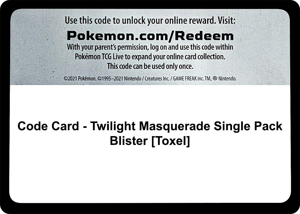 Image for Code Card - Twilight Masquerade Single Pack Blister [Toxel] (TWM) - Pokemon