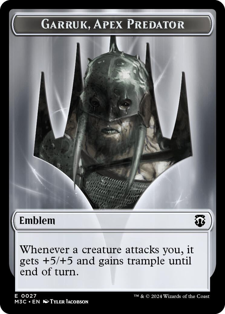 Image for Emblem - Garruk, Apex Predator // Saproling Double-Sided Token (27 // 21) (Modern Horizons 3) - Magic: The Gathering