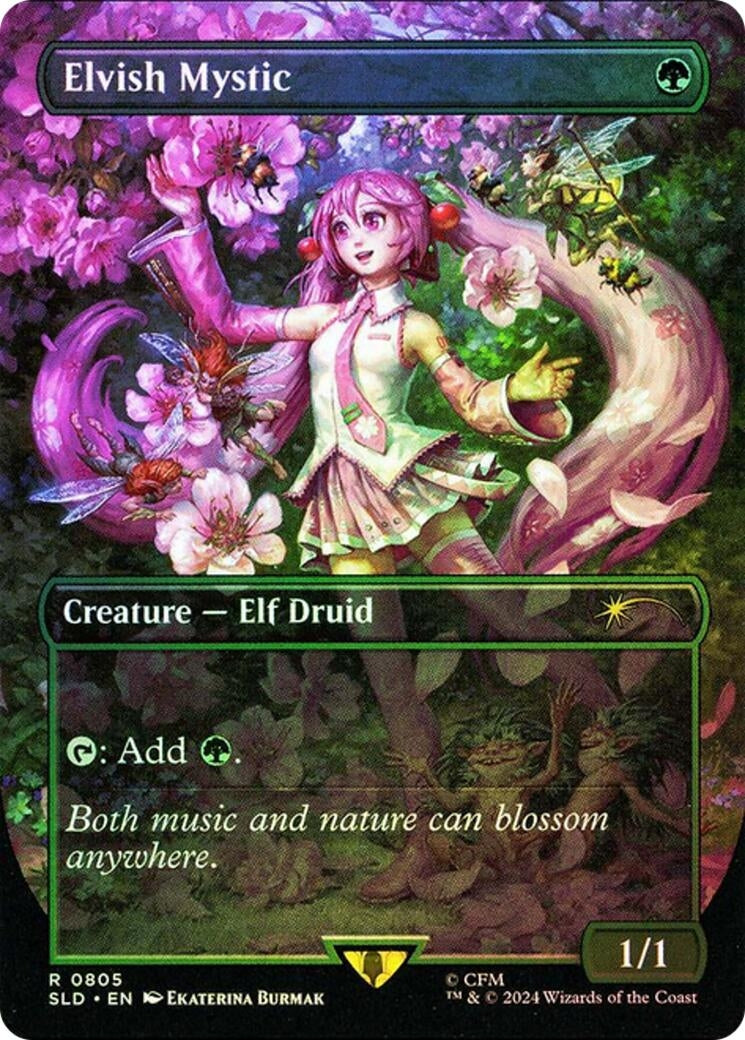 Image for Elvish Mystic (0805) (Rainbow Foil) (805) (Secret Lair Drop Series) - Magic: The Gathering