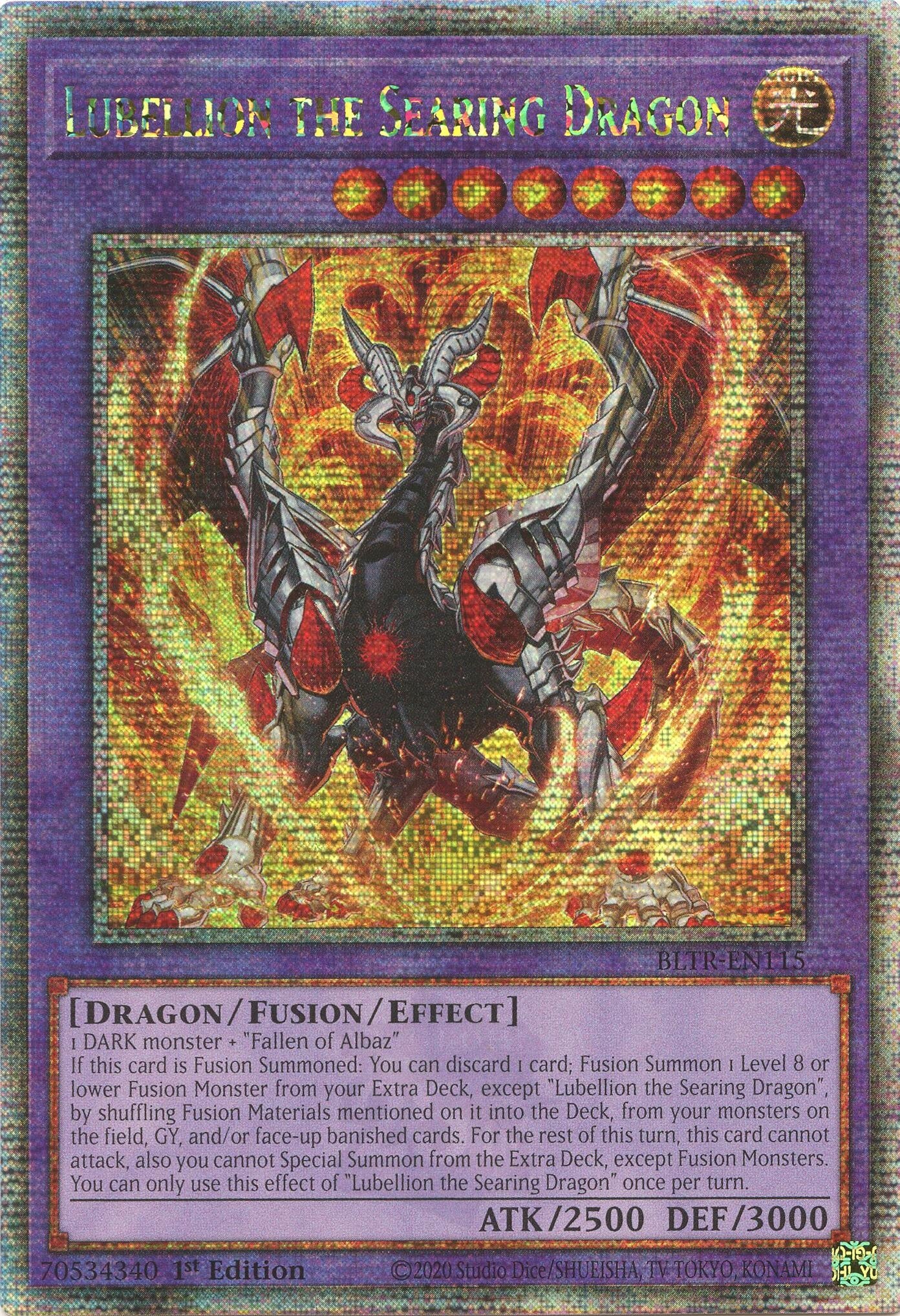 Image for Lubellion the Searing Dragon (Quarter Century Secret Rare) (BLTR-EN115) (BLTR) - YuGiOh