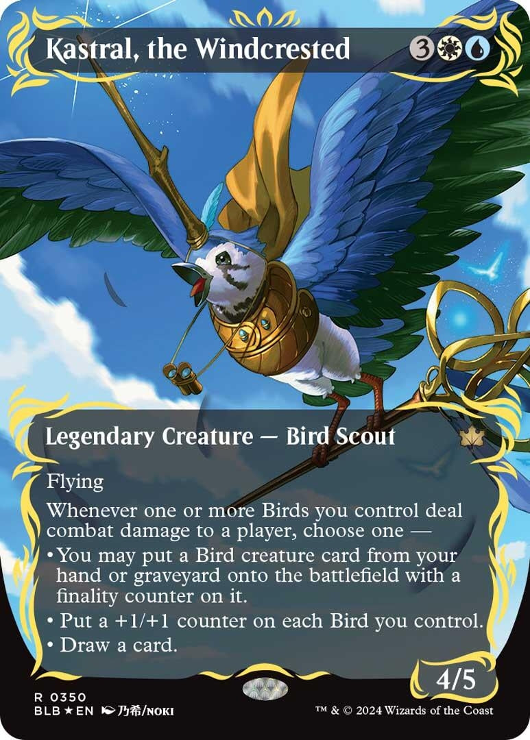 Image for Kastral, the Windcrested (Borderless) (Raised Foil) (350) (Bloomburrow) - Magic: The Gathering