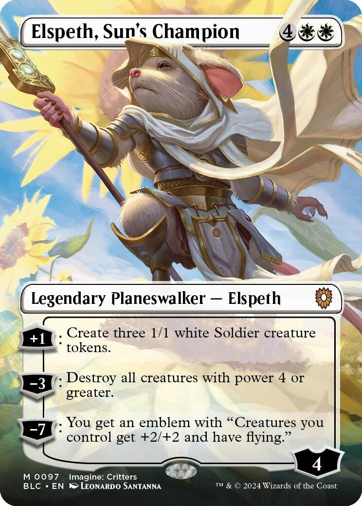Image for Elspeth, Sun's Champion (Borderless) (97) (Bloomburrow) - Magic: The Gathering