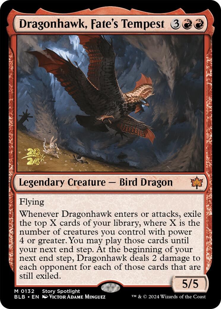 Image for Dragonhawk, Fate's Tempest (132) (Prerelease Cards) - Magic: The Gathering