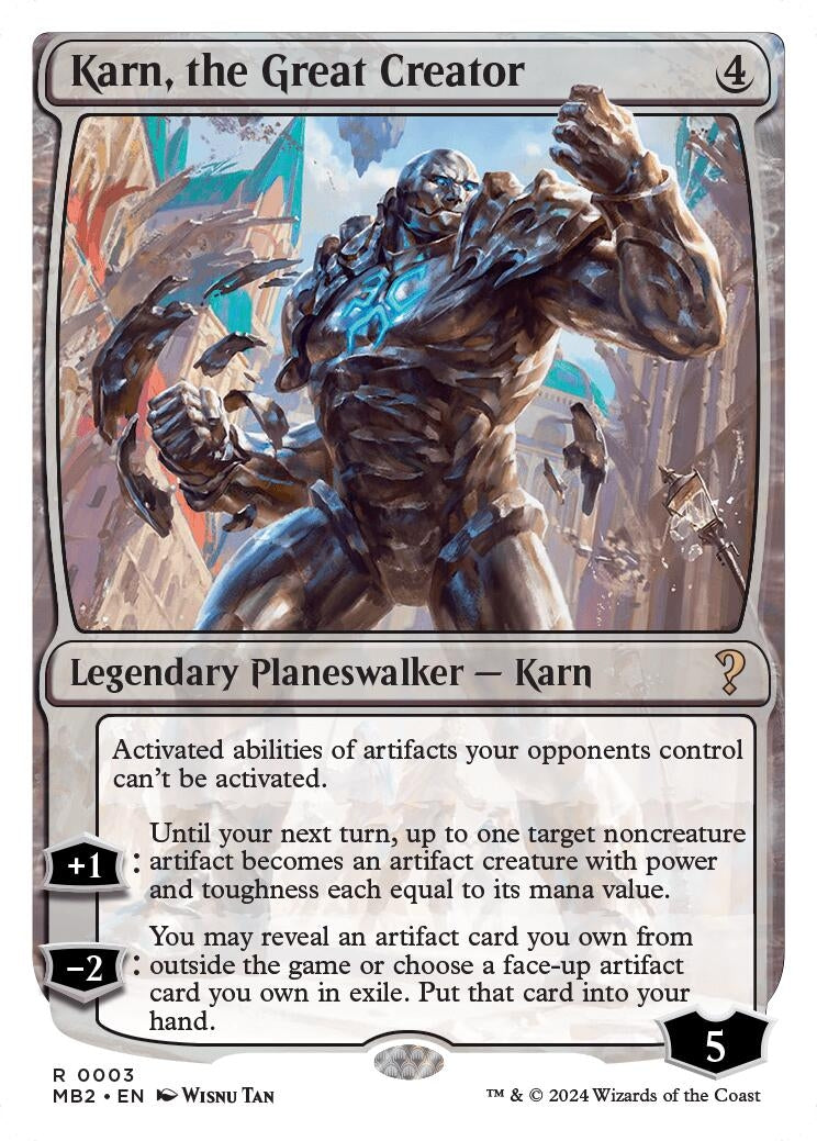 Image for Karn, the Great Creator (White Border) (3) (Mystery Booster 2) - Magic: The Gathering