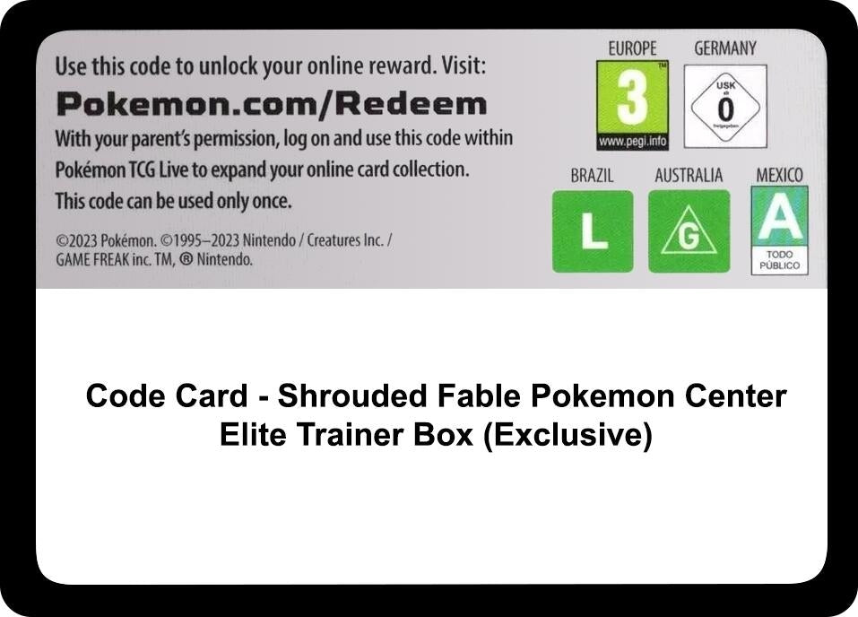 Image for Code Card - Shrouded Fable Pokemon Center Elite Trainer Box (Exclusive) (SFA) - Pokemon
