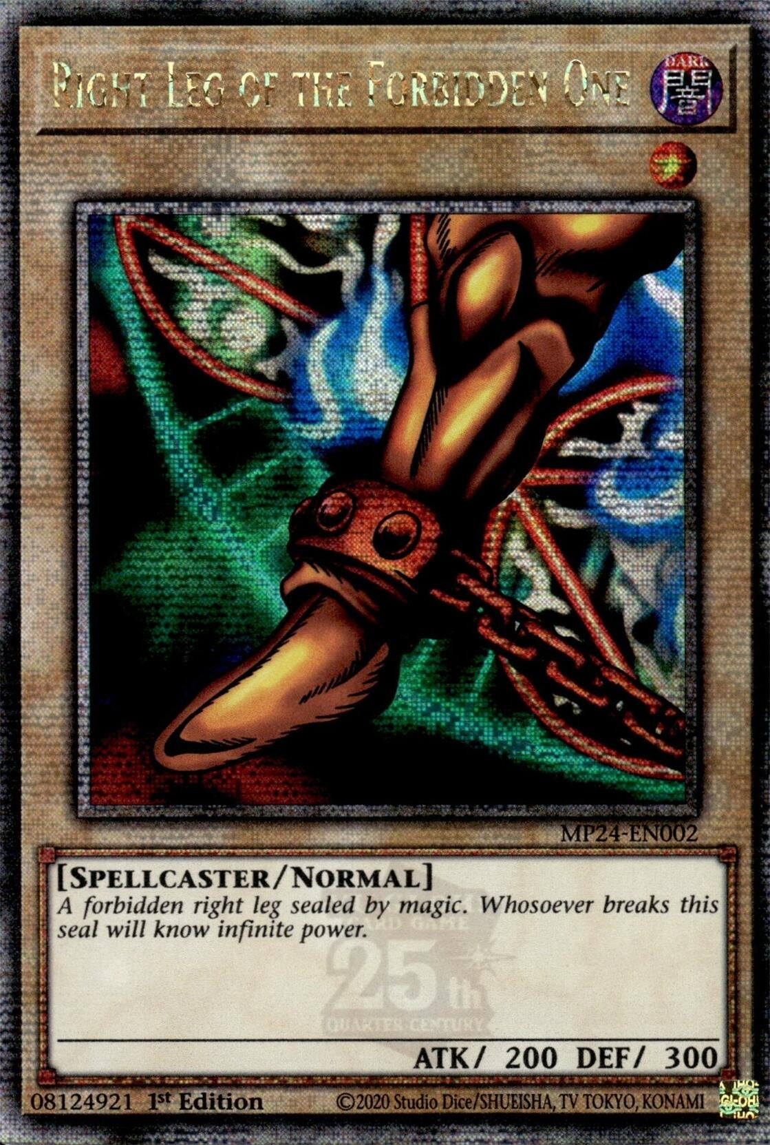 Image for Right Leg of the Forbidden One (Quarter Century Secret Rare) (MP24-EN002) - YuGiOh