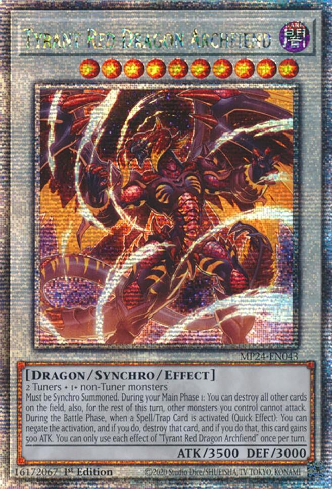 Image for Tyrant Red Dragon Archfiend (Quarter Century Secret Rare) (MP24-EN043) - YuGiOh