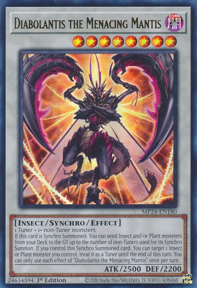 Image for Diabolantis the Menacing Mantis (MP24-EN180) - YuGiOh