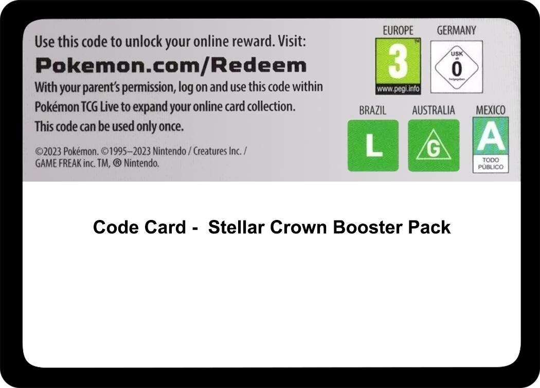 Image for Code Card - Stellar Crown Booster Pack (SCR) - Pokemon