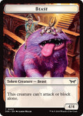 Image for Beast // Manifest Double-Sided Token (3 // 18) (Duskmourn: House of Horror) - Magic: The Gathering