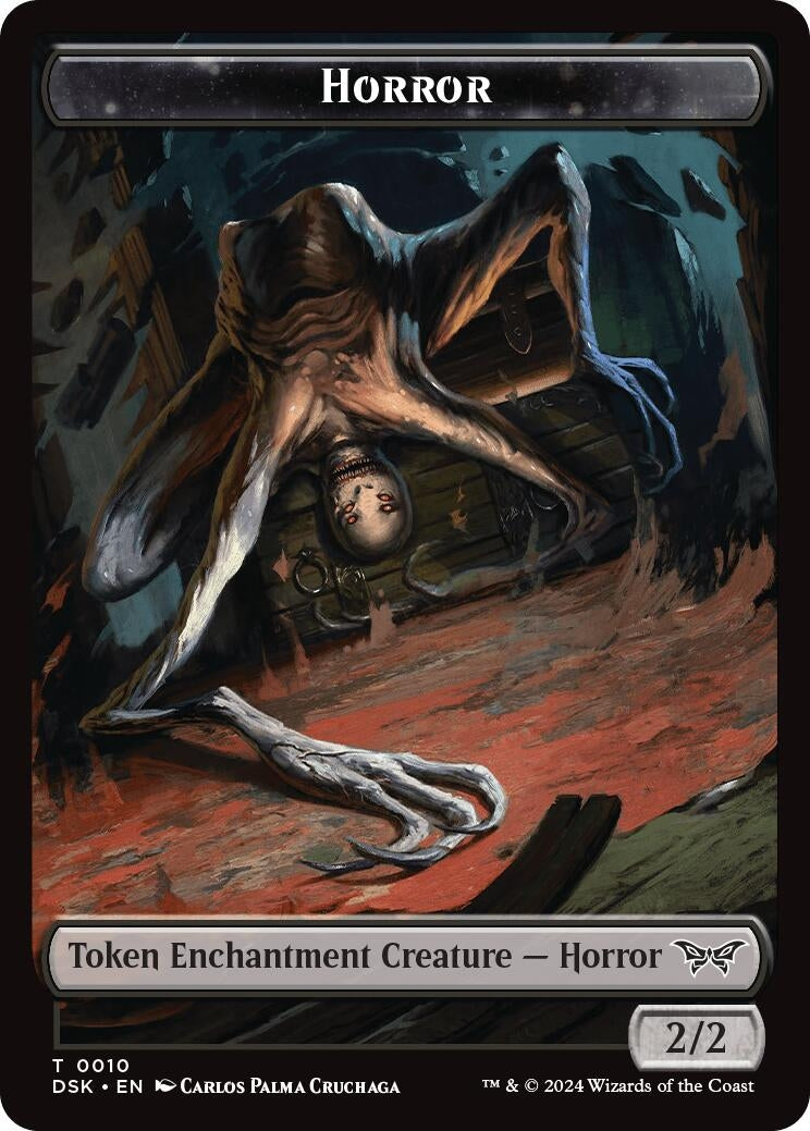 Image for Horror // Glimmer Double-Sided Token (10 // 4) (Duskmourn: House of Horror) - Magic: The Gathering
