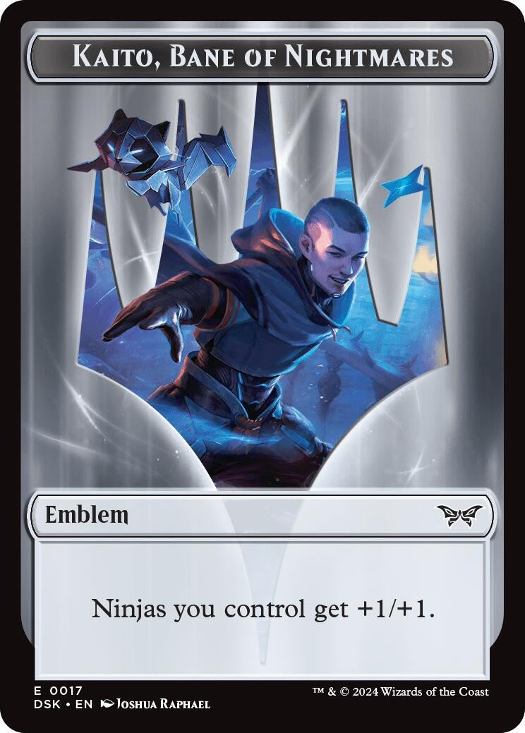 Image for Emblem - Kaito, Bane of Nightmares // Gremlin Double-Sided Token (17 // 11) (Duskmourn: House of Horror) - Magic: The Gathering