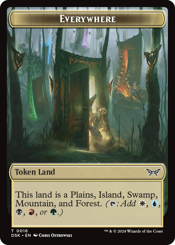 Image for Everywhere // Manifest Double-Sided Token (16 // 18) (Duskmourn: House of Horror) - Magic: The Gathering