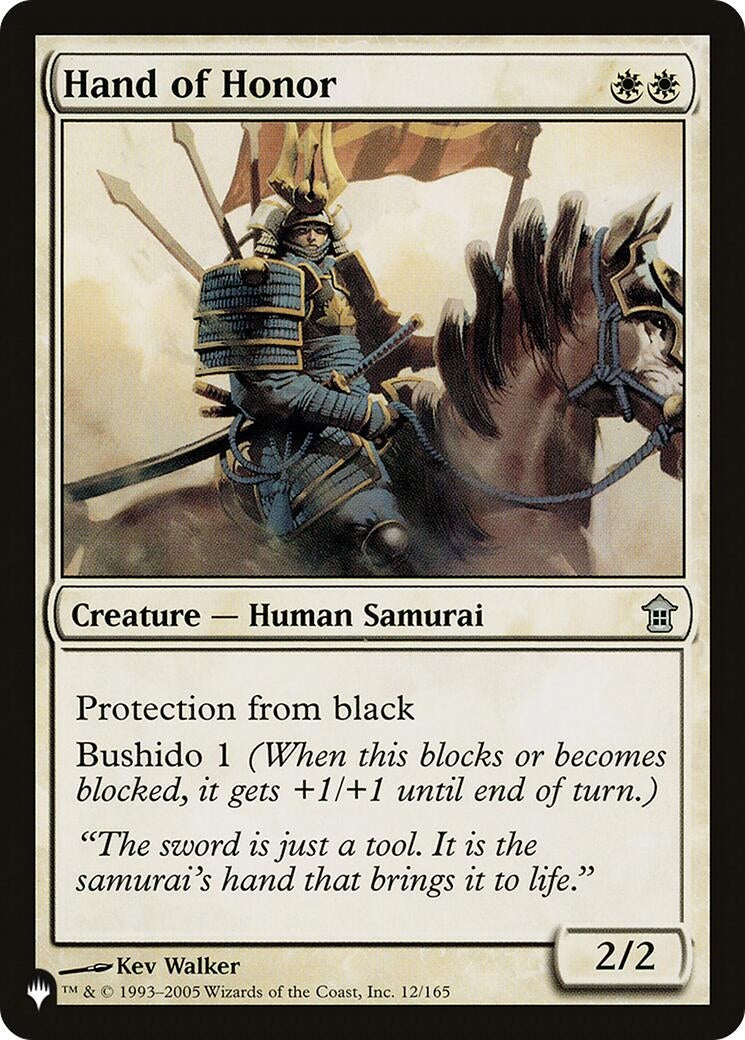 Image for Hand of Honor (12/165) (The List Reprints) - Magic: The Gathering