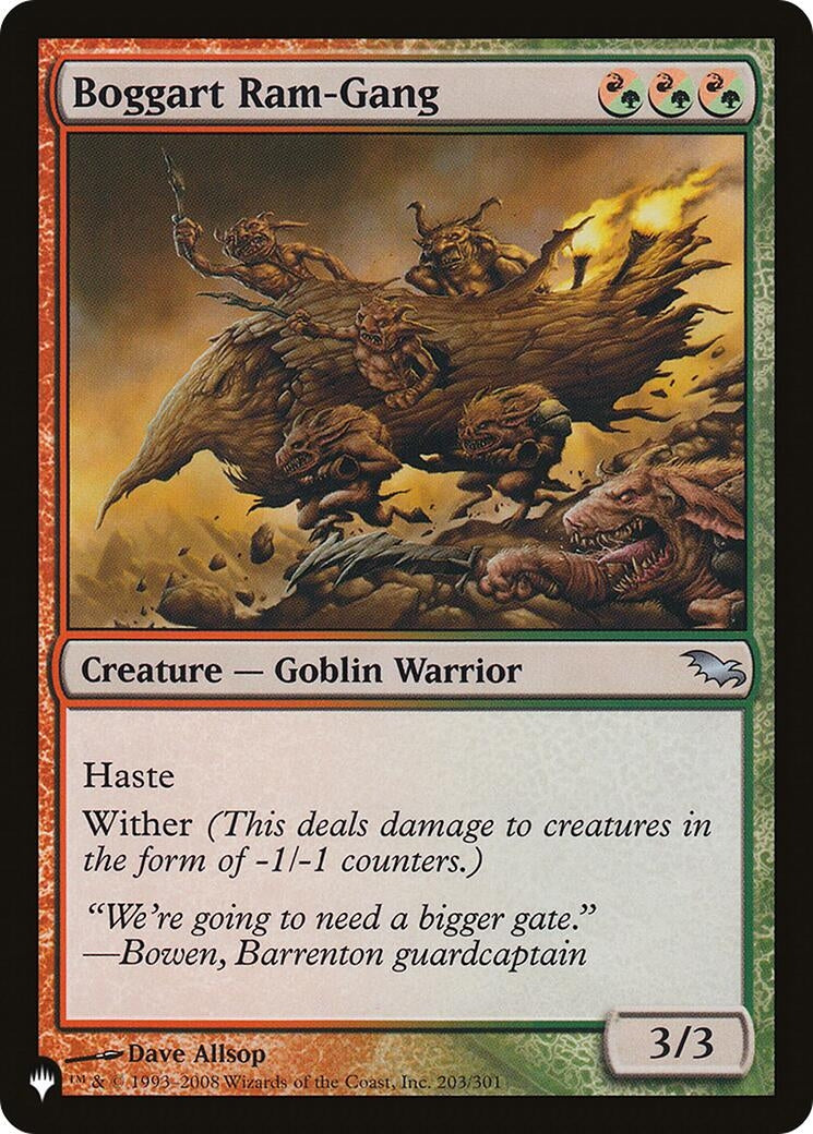 Image for Boggart Ram-Gang (203/301) (The List Reprints) - Magic: The Gathering