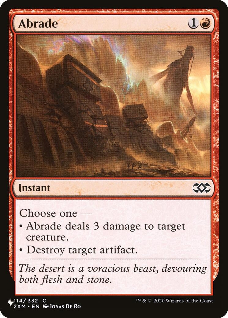 Image for Abrade (2XM) (114/332) (The List Reprints) - Magic: The Gathering