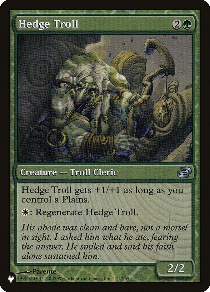 Image for Hedge Troll (151/165) (The List Reprints) - Magic: The Gathering