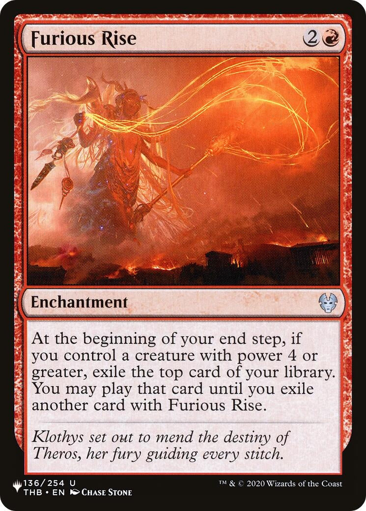 Image for Furious Rise (136/254) (The List Reprints) - Magic: The Gathering