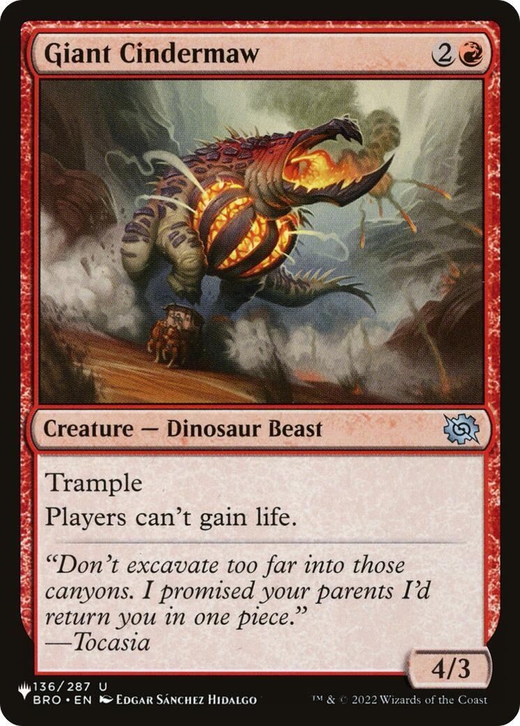 Image for Giant Cindermaw (136/012) (The List Reprints) - Magic: The Gathering