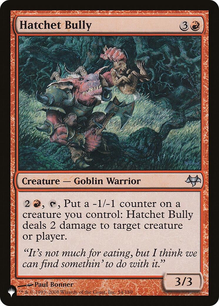 Image for Hatchet Bully (54/180) (The List Reprints) - Magic: The Gathering