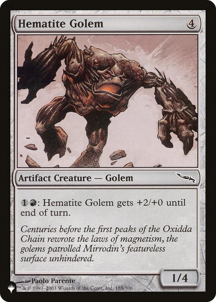 Image for Hematite Golem (185/306) (The List Reprints) - Magic: The Gathering