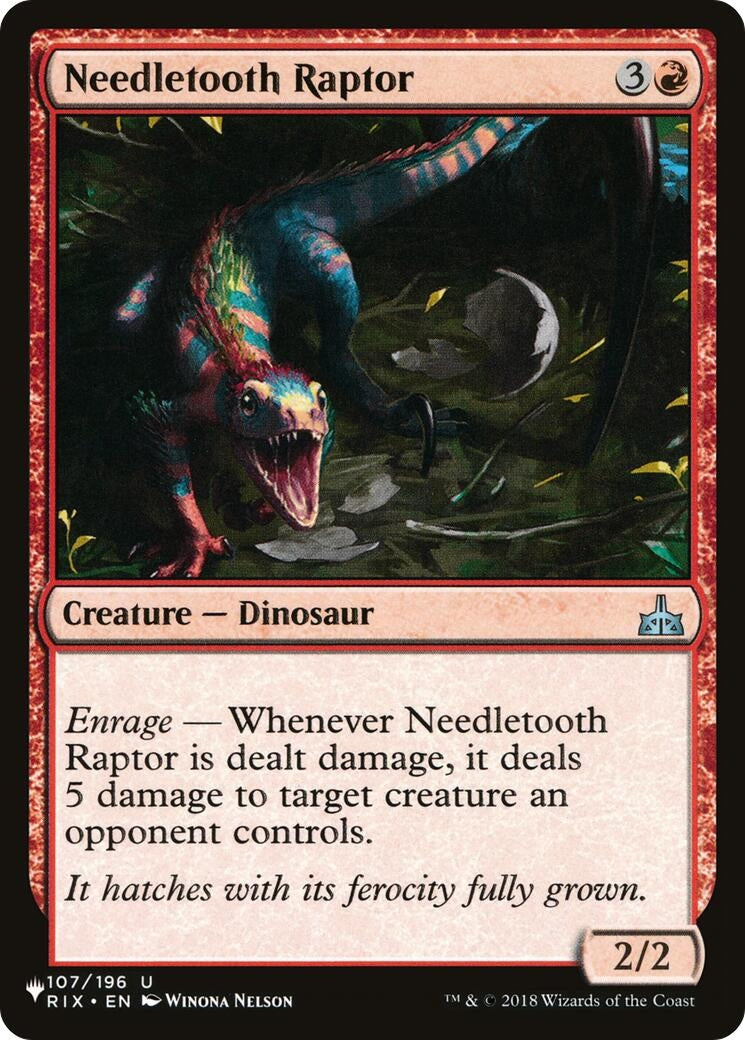 Image for Needletooth Raptor (107/196) (The List Reprints) - Magic: The Gathering