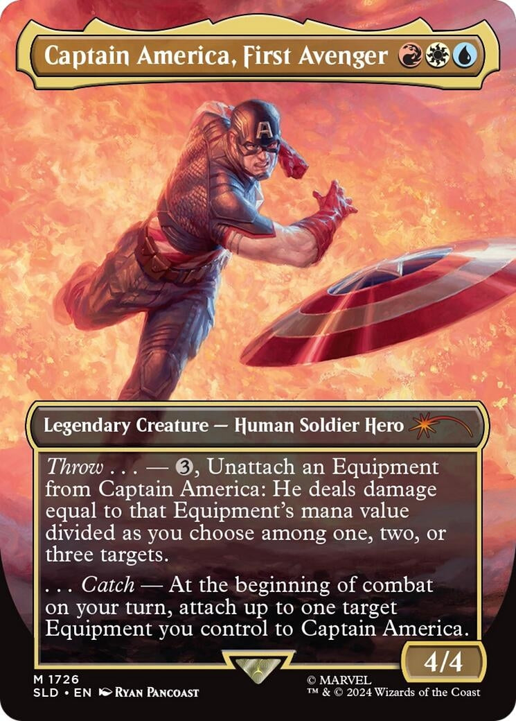 Image for Captain America, First Avenger (Rainbow Foil) (1726) (Secret Lair Drop Series) - Magic: The Gathering