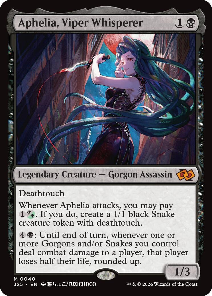 Image for Aphelia, Viper Whisperer (Anime) (40) (Foundations Jumpstart) - Magic: The Gathering
