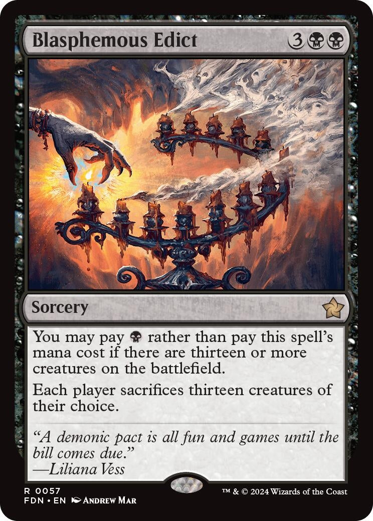 Image for Blasphemous Edict (57) (Foundations) - Magic: The Gathering