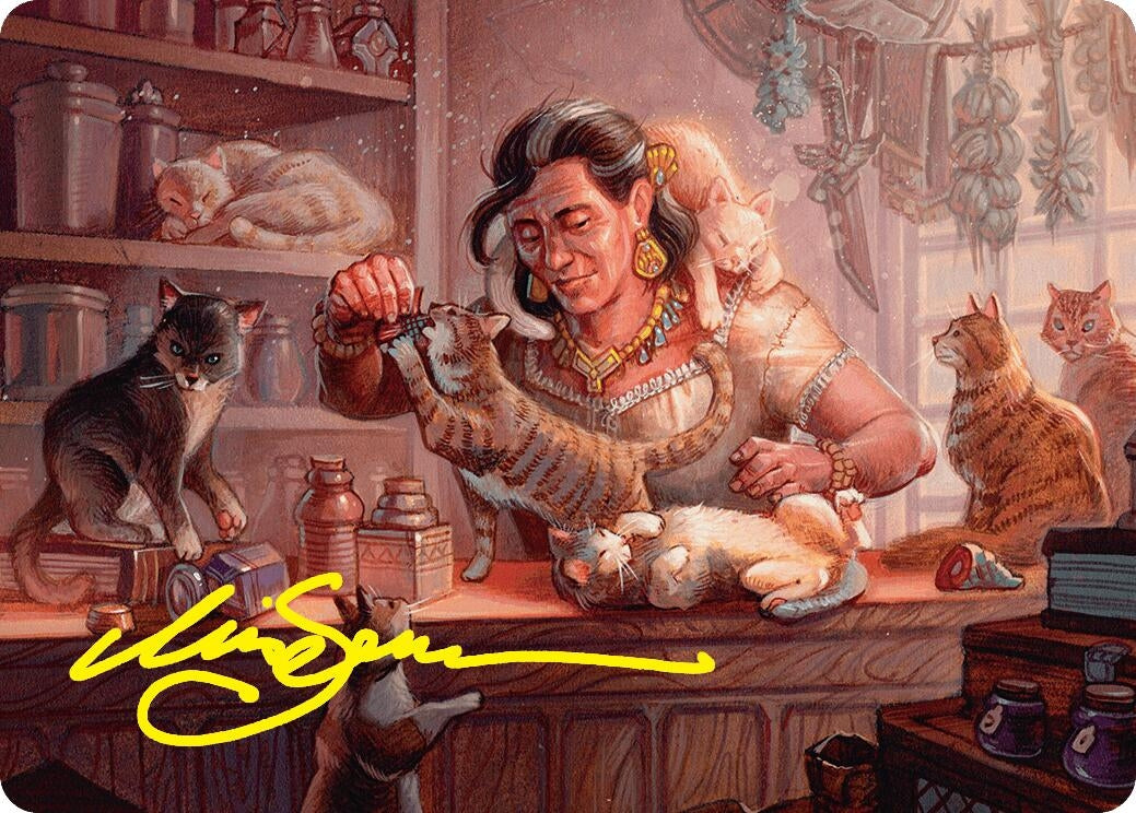 Image for Cat Collector Art Card (1/54) (Gold-Stamped Signature) (1) (Foundations) - Magic: The Gathering