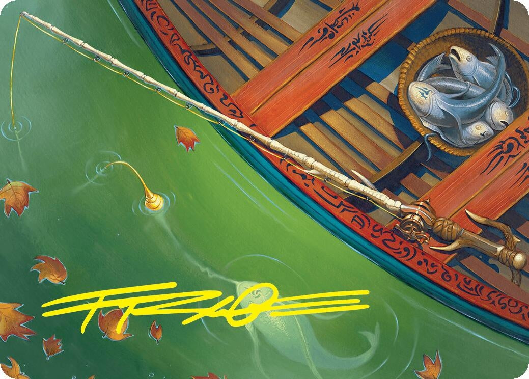 Image for Fishing Pole Art Card (18/54) (Gold-Stamped Signature) (18) (Foundations) - Magic: The Gathering