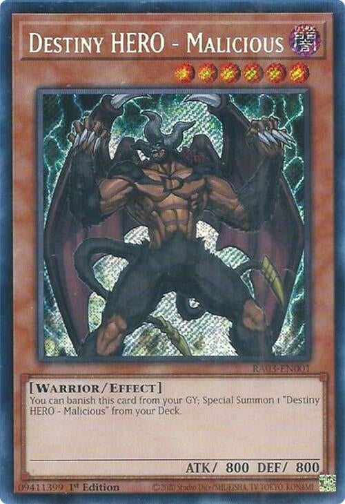 Image for Destiny HERO - Malicious (Secret Rare) (RA03-EN001) - YuGiOh