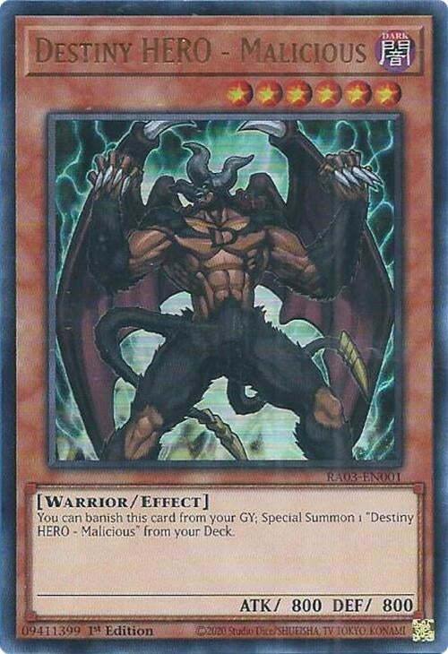 Image for Destiny HERO - Malicious (UR) (RA03-EN001) - YuGiOh