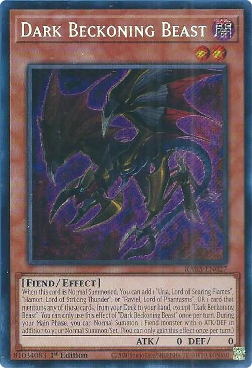 Image for Dark Beckoning Beast (Secret Rare) (RA03-EN027) - YuGiOh
