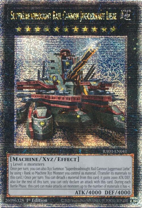 Image for Superdreadnought Rail Cannon Juggernaut Liebe (Alternate Art) (Quarter Century Secret Rare) (RA03-EN041) - YuGiOh