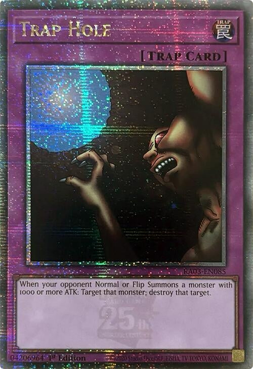 Image for Trap Hole (Quarter Century Secret Rare) (RA03-EN085) - YuGiOh