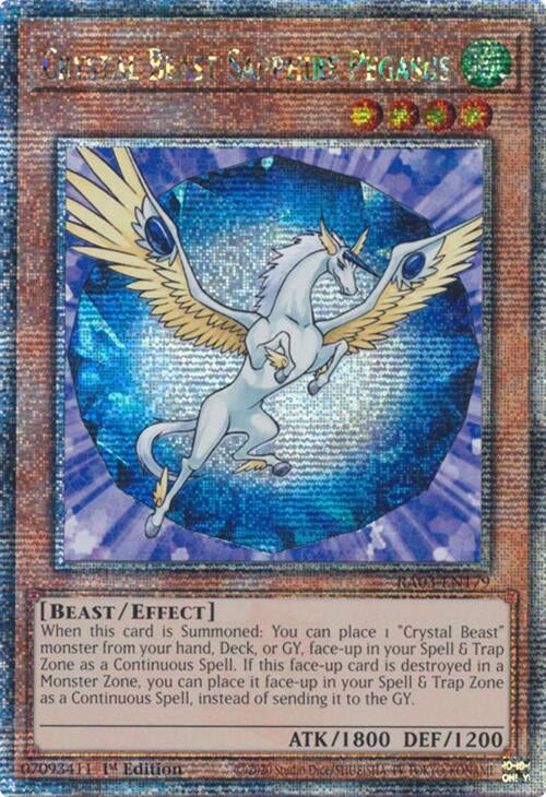 Image for Crystal Beast Sapphire Pegasus (Quarter Century Secret Rare) (RA03-EN179) - YuGiOh