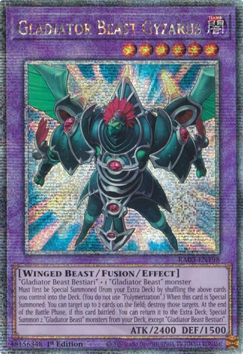 Image for Gladiator Beast Gyzarus (Quarter Century Secret Rare) (RA03-EN198) - YuGiOh