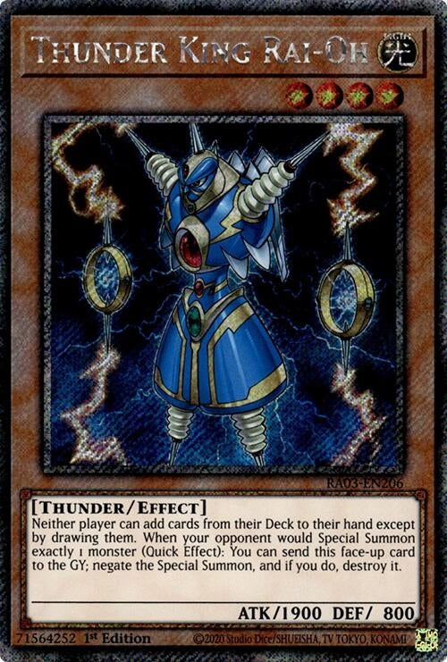 Thunder King Rai-Oh (Platinum Secret Rare) (RA03-EN206)